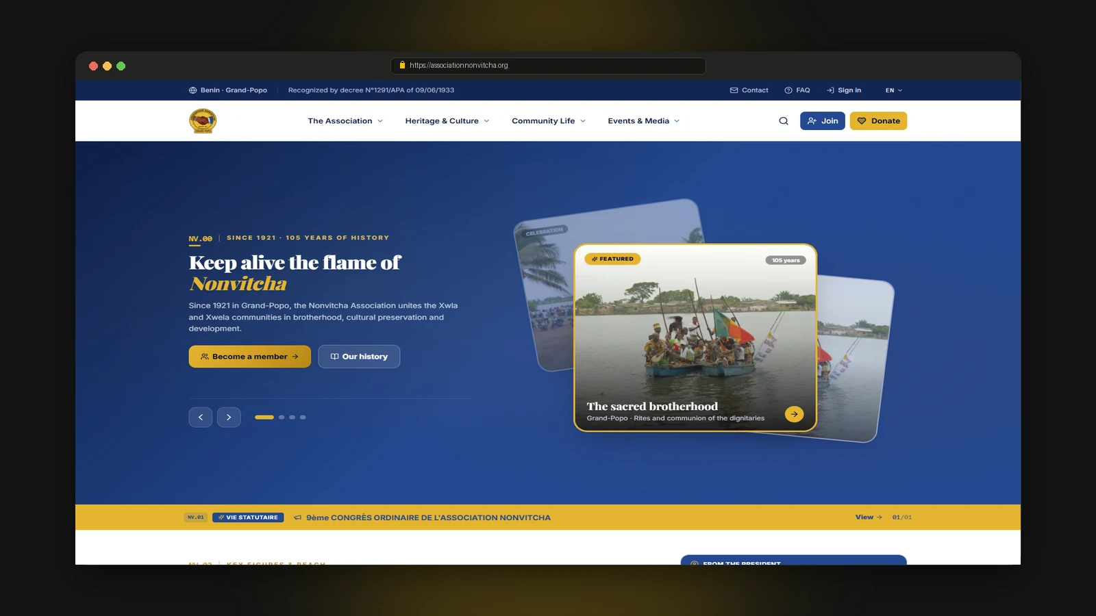 Association Nonvitcha - Plateforme Historique & Centenaire